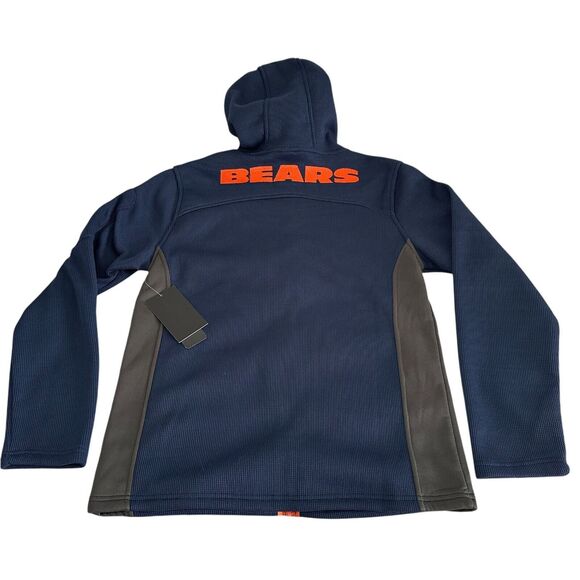 NFL Team Apparel Chicago Bears Full Zip HoodedbJacket Mens Size Small Blue NEW - Picture 2 of 6